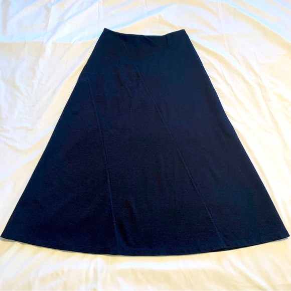 Talbots MIDI A-line Bias Cut Black Skirt Sz Small - Picture 1 of 5